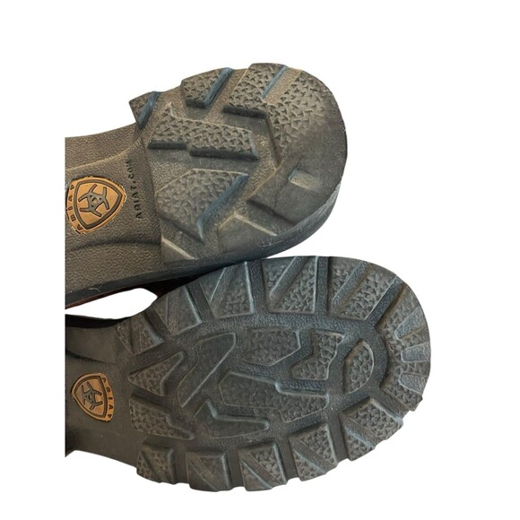 Ariat Fatbaby Western Boots Sz 9.5B Womens Ostrich Print Light Blue Suede upper - Picture 10 of 12